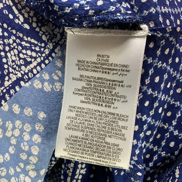 BCBGMaxAzria Nickelette Batik-Printed Top Blue - Picture 7 of 7